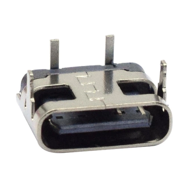 Разъём USB Type-C мама 2 pin THT вертикальный для питания - Фото 1 Разъём USB Type-C мама 2 pin THT вертикальный для питания - изображение 1