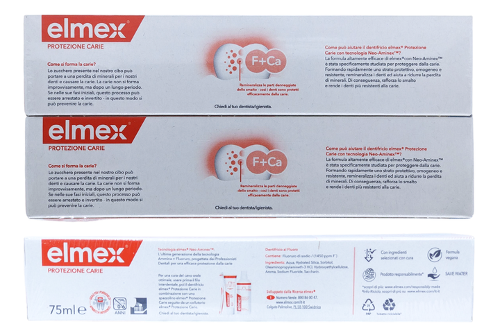 Зубна паста захист від карієсу ELMEX dent.protez.carie 2x75 мл. - Фото 2 Зубна паста захист від карієсу ELMEX dent.protez.carie 2x75 мл. - зображення 2