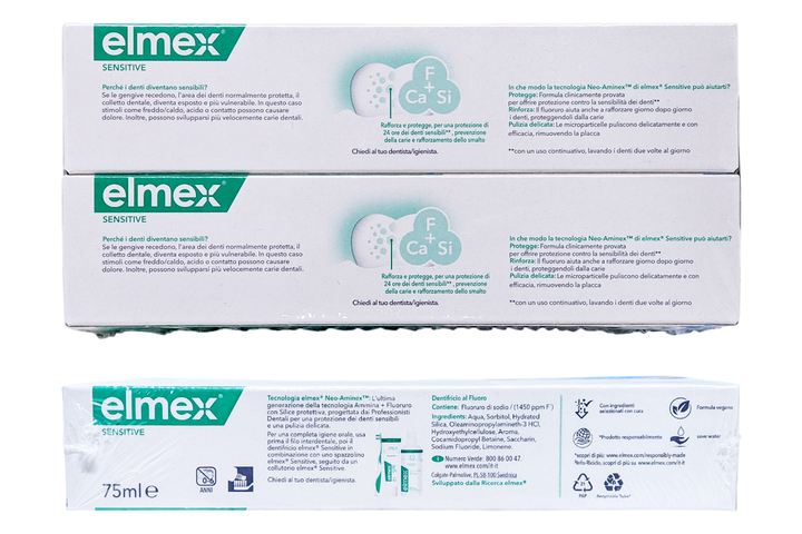 Зубна паста для чутливих зубів ELMEX dent.SENSITIVE bipack 2x75 мл. - зображення 2