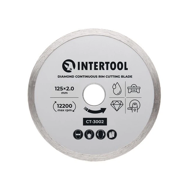 Коло відрізне алмазне INTERTOOL суцільна кромка 16-18% 125мм (CT-3002) - Фото 1 Коло відрізне алмазне INTERTOOL суцільна кромка 16-18% 125мм (CT-3002) - зображення 1