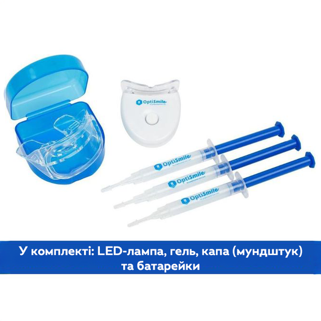 Набор для отбеливания зубов OptiSmile для домашнего использования с LED-лампой и гелем OS-03 - изображение 3