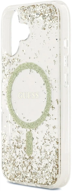 Etui Guess Resin Bottom Glitter MagSafe do Apple iPhone 17 Gold (GUHMP17SRGRGED) - obraz 6