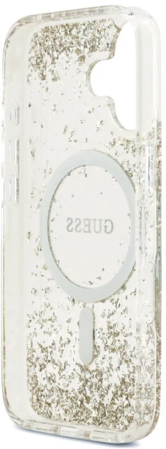 Etui Guess Resin Bottom Glitter MagSafe do Apple iPhone 17 Gold (GUHMP17SRGRGED) - obraz 7