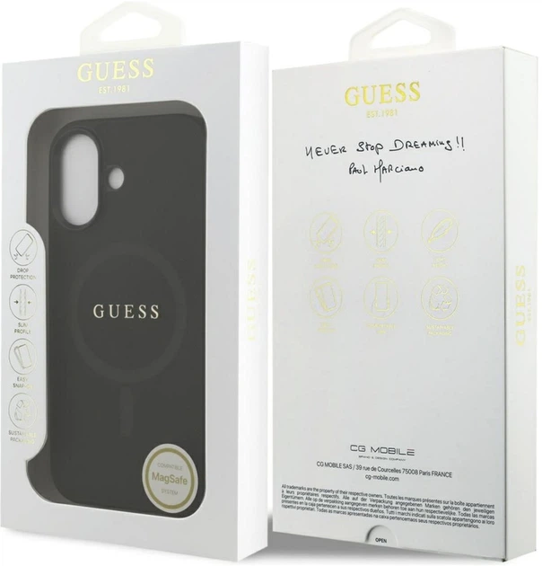 Etui Guess Saffiano Classic Logo MagSafe do Apple iPhone 17 Black (GUHMP17SPSAHMCK) - obraz 8