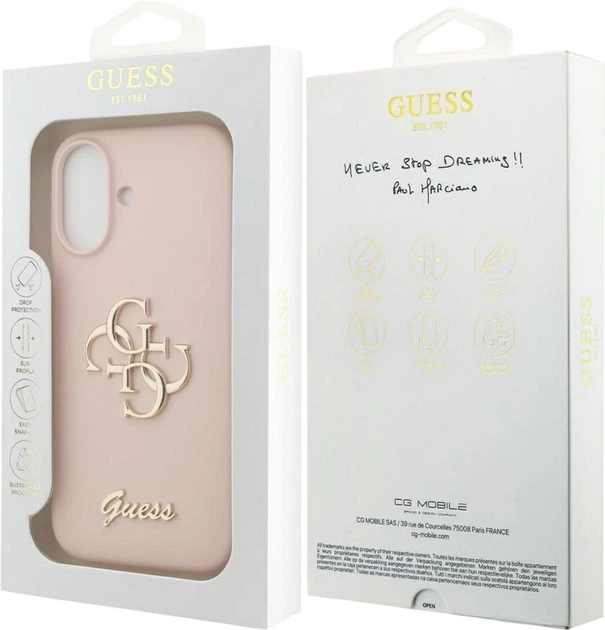 Etui Guess Silicone Big 4G Script do Apple iPhone 17 Pink (GUHCP17SSC4GSMP) - obraz 8