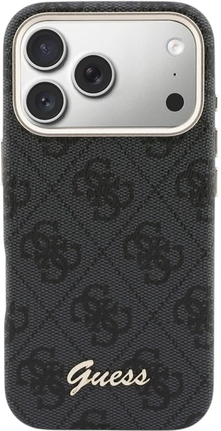 Etui Guess 4G Script MagSafe do Apple iPhone 17 Pro Max Black (GUHMP17X5P4FWMSK) - obraz 3