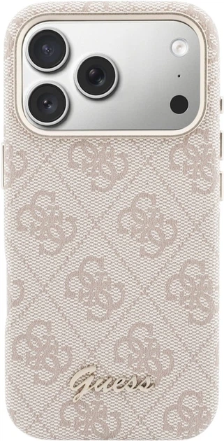 Etui Guess 4G Script MagSafe do Apple iPhone 17 Pro Pink (GUHMP17L5P4FWMSP) - obraz 3