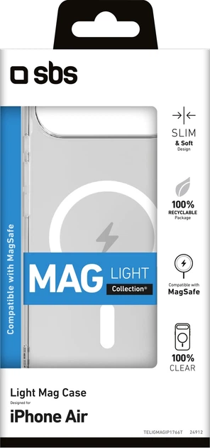 Etui SBS Light Mag do Apple iPhone Air Transparent (TELIGMAGIP1766T) - obraz 2