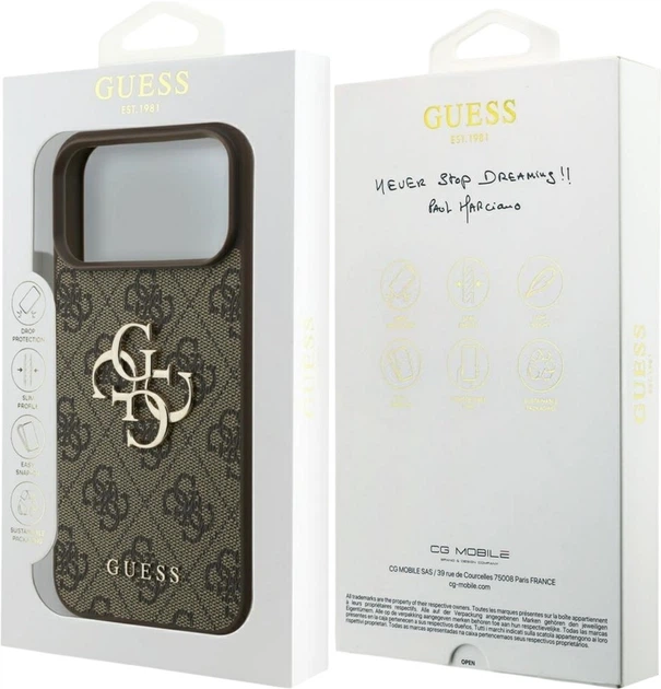 Чохол Guess 4G Big Logo для Apple iPhone 17 Pro Max Brown (GUHCP17X4GMGBR) - зображення 8