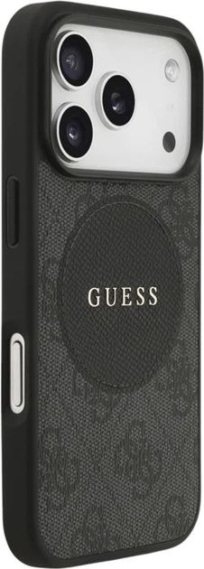 Etui Guess 4G Circle Classic Logo MagSafe do Apple iPhone 17 Pro Black (GUHMP17LP4PGRSGK) - obraz 4