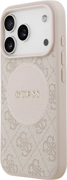 Etui Guess 4G Circle Classic Logo MagSafe do Apple iPhone 17 Pro Pink (GUHMP17LP4PGRSGP) - obraz 2