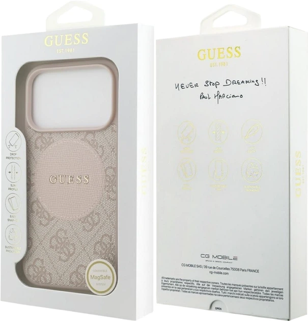 Etui Guess 4G Circle Classic Logo MagSafe do Apple iPhone 17 Pro Pink (GUHMP17LP4PGRSGP) - obraz 8