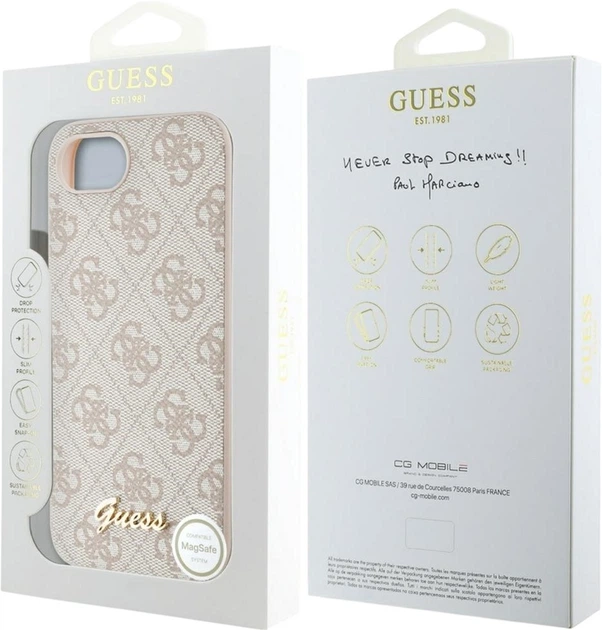 Чохол Guess 4G Script Logo MagSafe для Apple iPhone 16e/17e Pink (GUHMPSE4HG4SHP) - зображення 8