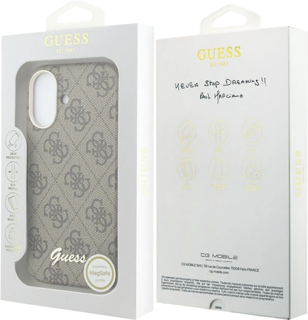 Чохол Guess 4G Script MagSafe для Apple iPhone 17 Brown (GUHMP17S5P4FWMSW) - зображення 8