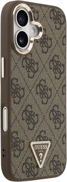 Чохол Guess 4G Triangle Logo MagSafe для Apple iPhone 17 Brown/Gold (GUHMP17SP4GTDGMW) - зображення 4