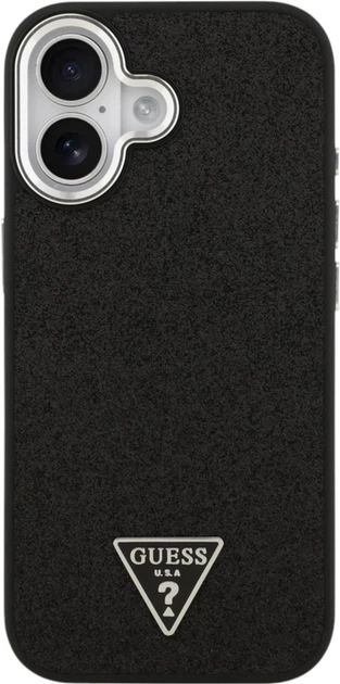 Etui Guess Glitter Triangle Logo MagSafe do Apple iPhone 17 Black (GUHMP17SPFGTSCMK) - obraz 3