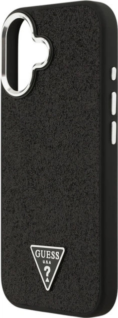 Etui Guess Glitter Triangle Logo MagSafe do Apple iPhone 17 Black (GUHMP17SPFGTSCMK) - obraz 6