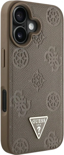 Чохол Guess Grained Hot Stamp Peony Triangle Logo MagSafe для Apple iPhone 16 Brown (GUHMP16SPGBTMW) - зображення 4