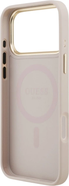 Etui Guess Grained Strass Logo MagSafe do Apple iPhone 17 Pro Max Pink (GUHMP17XPGCRMDEP) - obraz 7