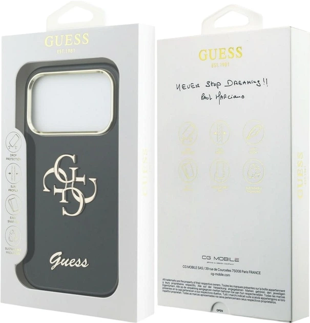Etui Guess IML 4G Script Metal do Apple iPhone 17 Pro Black (GUHCP17L5HC4MLSK) - obraz 8