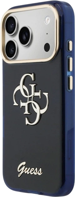 Etui Guess IML 4G Script Metal do Apple iPhone 17 Pro Blue (GUHCP17L5HC4MLSB) - obraz 2