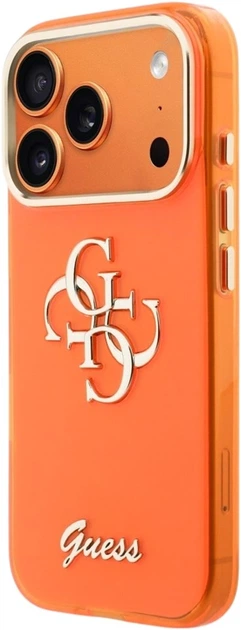 Etui Guess IML 4G Script Metal do Apple iPhone 17 Pro Orange (GUHCP17L5HC4MLSB) - obraz 2