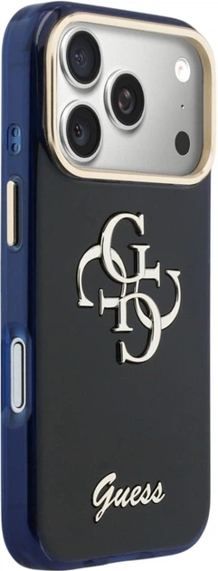 Etui Guess IML 4G Script Metal do Apple iPhone 17 Pro Blue (GUHCP17L5HC4MLSB) - obraz 4