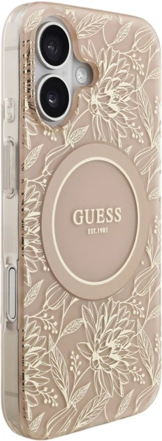 Чохол Guess IML Flowers Electro Pearl Strap MagSafe для Apple iPhone 17 Pink (GUHMP17SHCPOFPP) - зображення 3