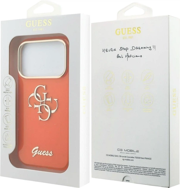Etui Guess IML 4G Script Metal do Apple iPhone 17 Pro Orange (GUHCP17L5HC4MLSB) - obraz 8