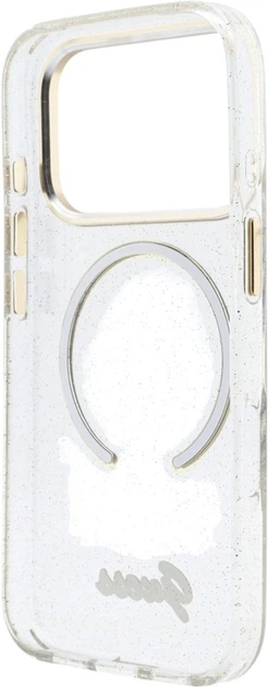 Etui Guess IML Glitters Script Strap MagSafe do Apple iPhone 17 Pro Max Transparent (GUHMP17X5HTGSMSH) - obraz 6