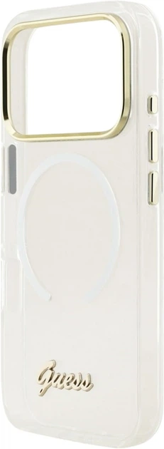 Etui Guess IML Gradient Script Metal MagSafe do Apple iPhone 17 Pro White (GUHMP17L5HTGMCSH) - obraz 6