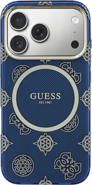Чохол Guess IML Peony Dot MagSafe для Apple iPhone 17 Pro Blue (GUHMP17L5HPOEDB) - зображення 3