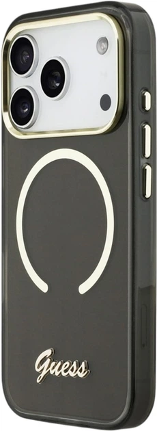 Etui Guess IML Script Metal MagSafe do Apple iPhone 17 Pro Black (GUHMP17L5HTCSMSK) - obraz 2