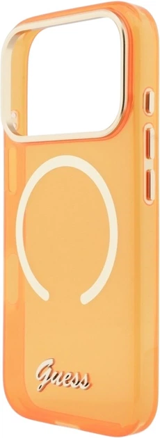 Etui Guess IML Script Metal MagSafe do Apple iPhone 17 Pro Orange (GUHMP17L5HTCSMSO) - obraz 6