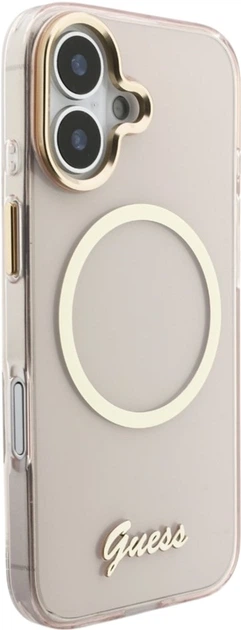 Etui Guess IML Script Metal MagSafe do Apple iPhone 17 Pink (GUHMP17S5HTCSMSP) - obraz 4