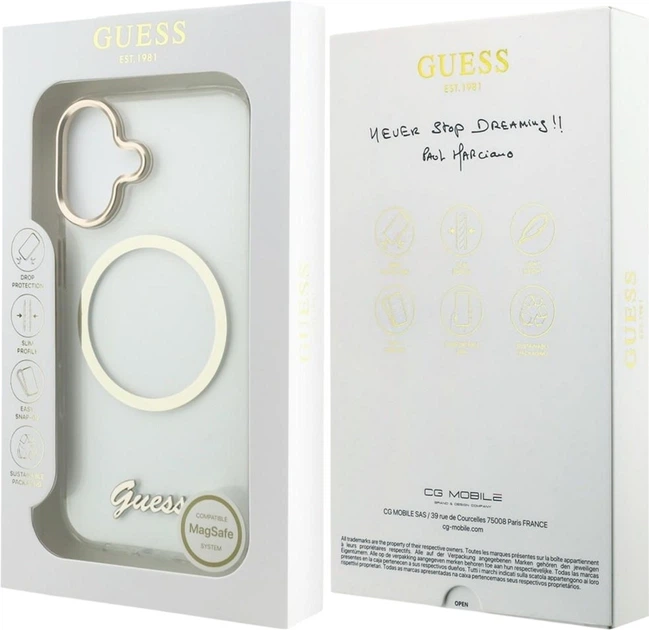 Etui Guess IML Script Metal MagSafe do Apple iPhone 17 Transparent (GUHMP17S5HTCSMST) - obraz 8