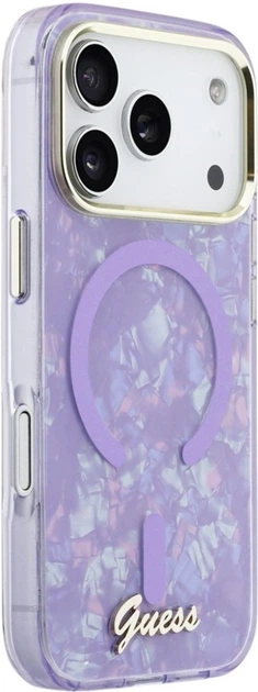 Etui Guess IML Shell Script Metal MagSafe do Apple iPhone 17 Pro Max Violet (GUHMP17X5HTPMCSU) - obraz 4