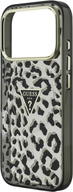 Чохол Guess Leopard Glitter MagSafe для Apple iPhone 17 Pro Black (GUHMP17LHLEGTGLK) - зображення 6