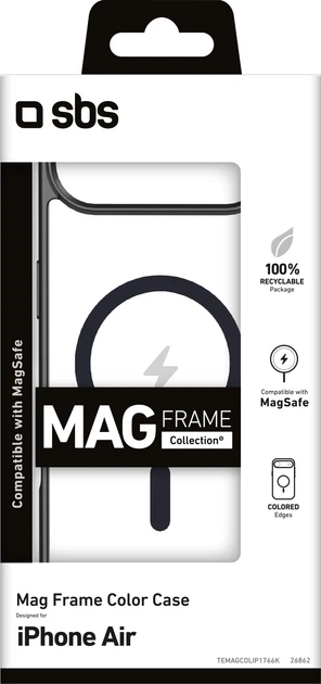 Etui SBS Mag Frame do Apple iPhone Air Black (TEMAGCOLIP1766K) - obraz 2