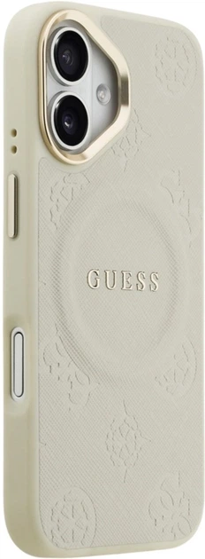 Etui Guess Peony Hot Stamp MagSafe do Apple iPhone 17 Beige (GUHMP17SPSAMSECE) - obraz 4