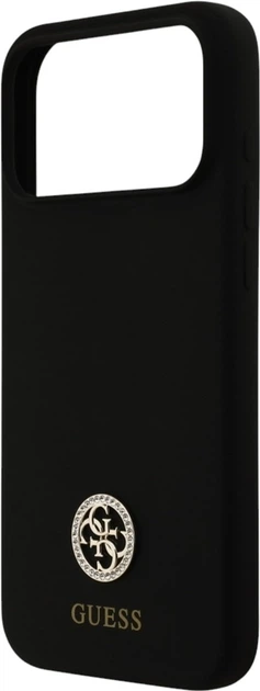 Etui Guess Silicone Logo Strass 4G MagSafe do Apple iPhone 17 Pro Max Black (GUHMP17XM4DGPK) - obraz 6