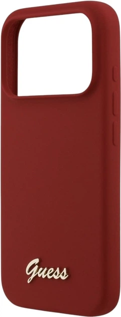 Etui Guess Silicone Script Metal Logo MagSafe do Apple iPhone 17 Pro Magenta (GUHMP17LSMBSLM) - obraz 6