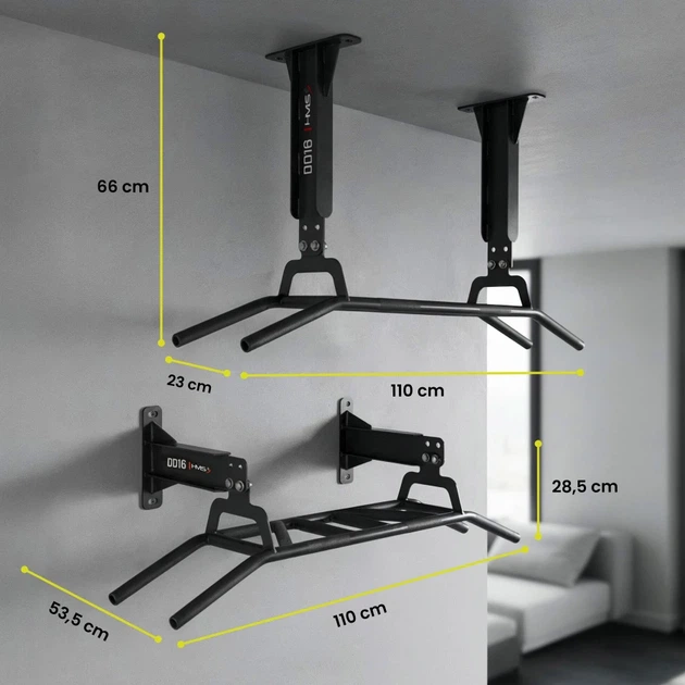 Турнік для підтягувань HMS DD16 на стіну або стелю 17-45-026 (5908261685460) - зображення 3