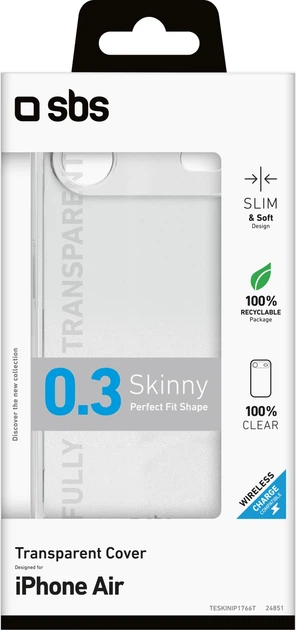 Etui SBS Skinny Cover do Apple iPhone Air Transparent (TESKINIP1766T) - obraz 2