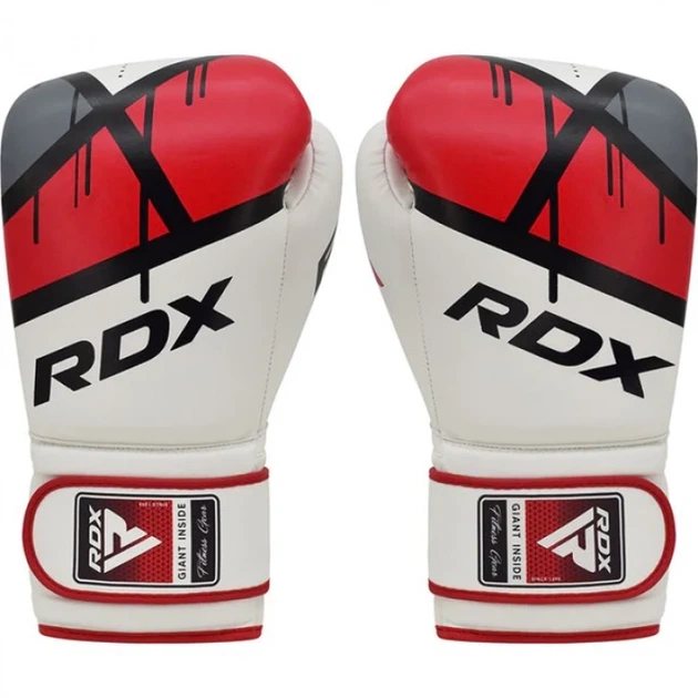 Боксерські Рукавички RDX F7 Ego Boxing Gloves Біло-Червоний 16oz (BGR-F7R-16oz) - изображение 4