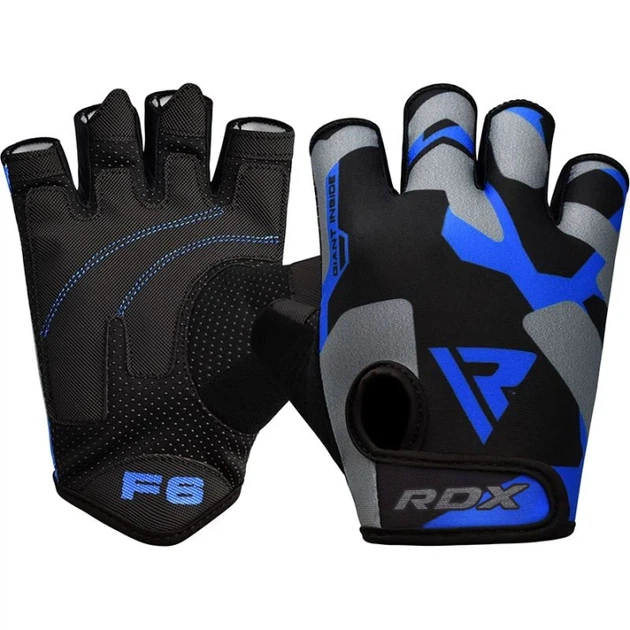 Рукавички Для Залу RDX F6 Fitness Gym Gloves Чорно-Синій XL (WGS-F6U-XL) - зображення 4