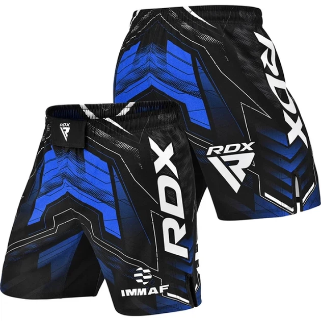 Компресійні Шорти RDX IMMAF Approved MMA Fight & Training Shorts RDX Чорно-Синій S (MSS-IMF-1U) - зображення 4