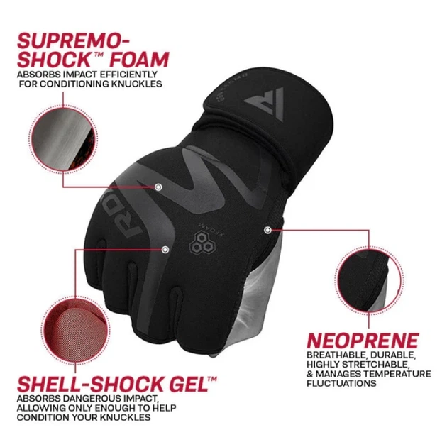 Рукавички Для MMA RDX T15 Noir Inner Gloves Чорний XL (GGN-T15MB-XL) - изображение 8
