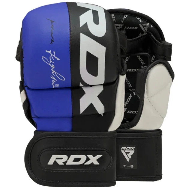 Рукавички Для MMA RDX T6 MMA Sparring Gloves Чорно-Синій S (GGR-T6U-S) - изображение 2