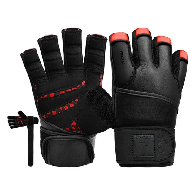 Рукавички Для Залу RDX L7 Weight Lifting Leather Gym Gloves Чорний L (WGL-L7R-L) - Фото 2 Рукавички Для Залу RDX L7 Weight Lifting Leather Gym Gloves Чорний L (WGL-L7R-L) - зображення 2